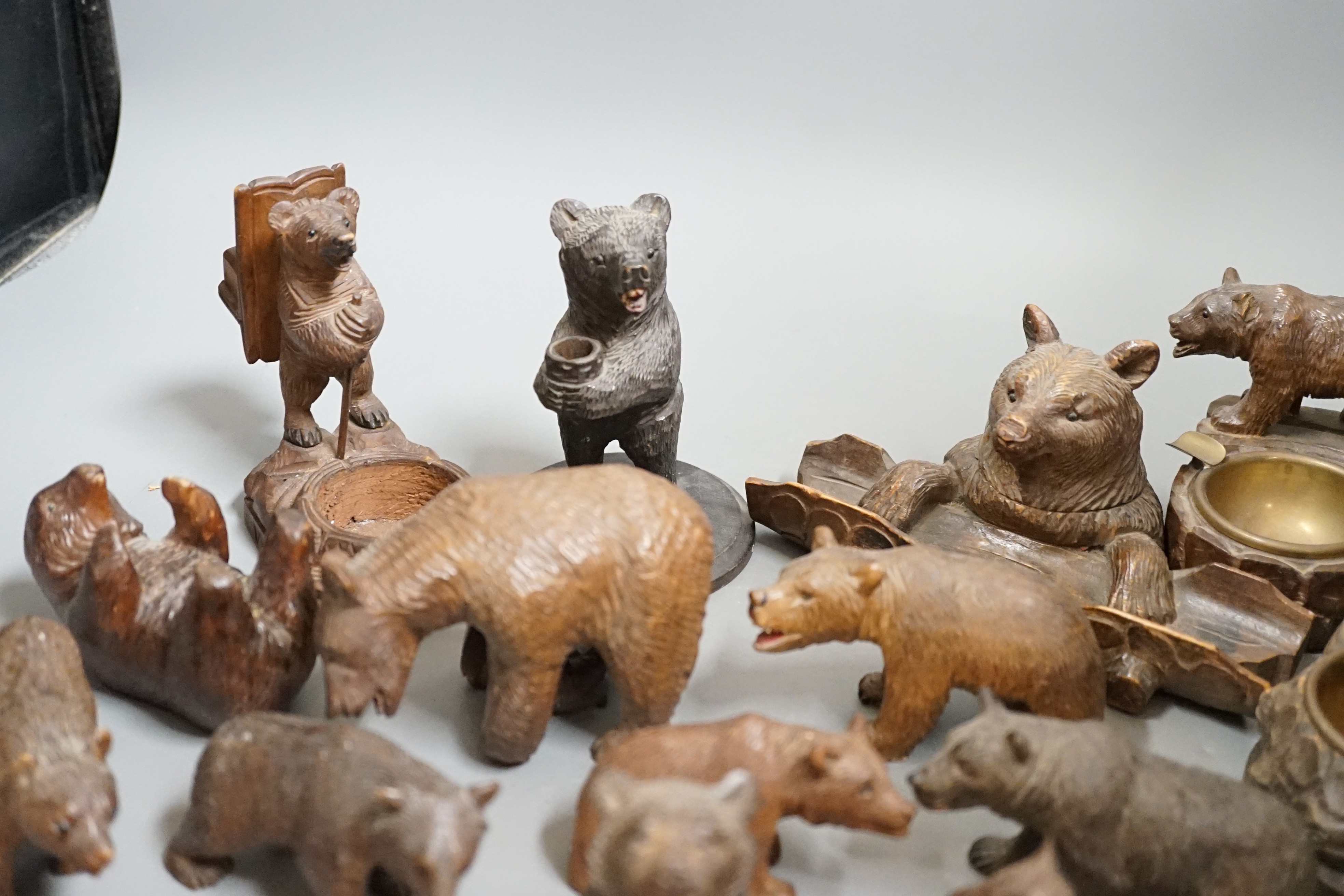A collection of Black Forest bear carvings